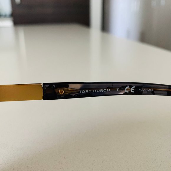Tory Burch T-Logo Polarized Aviator Sunglasses, 57mm, Gold Brown